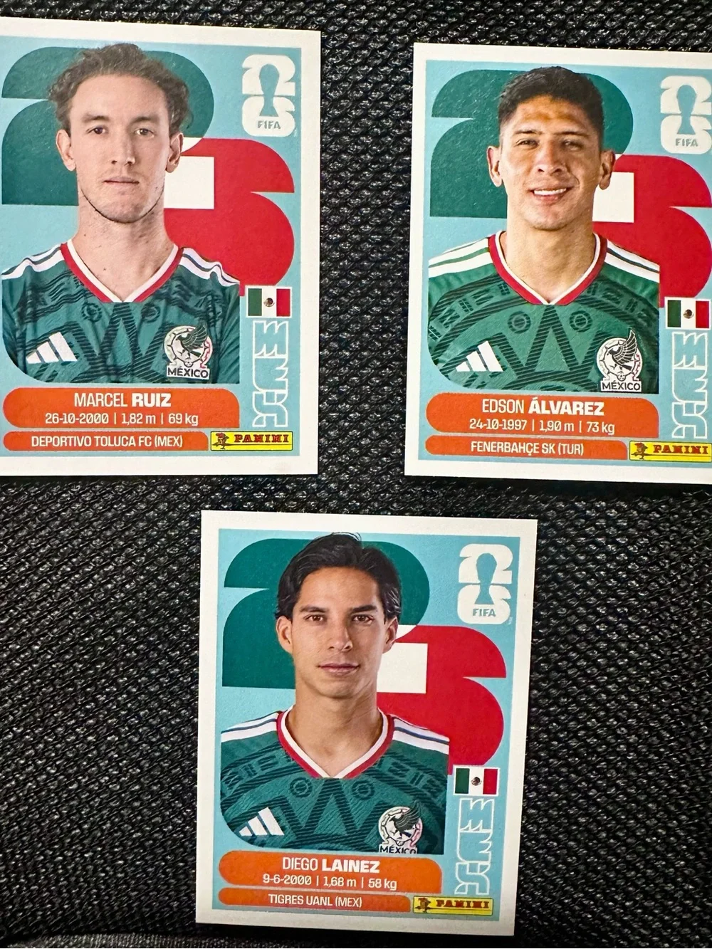 2026 FIFA World Cup Panini Sticker MARCEL RUIZ EDSON Alvarez DIEGO LAINEZ Mexico